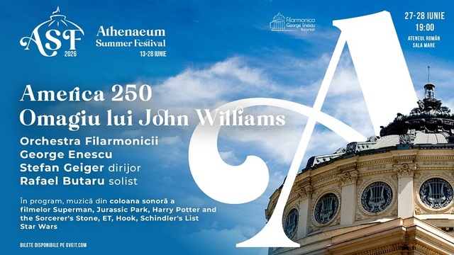 Athenaeum Summer Festival: concerte John Williams pe 27 și 28 iunie, dedicate Americii