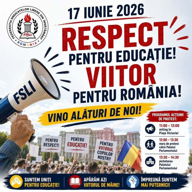 Circa 20.000 de persoane, așteptate la protestul sindicatelor din Educație la Guvern și Parlament