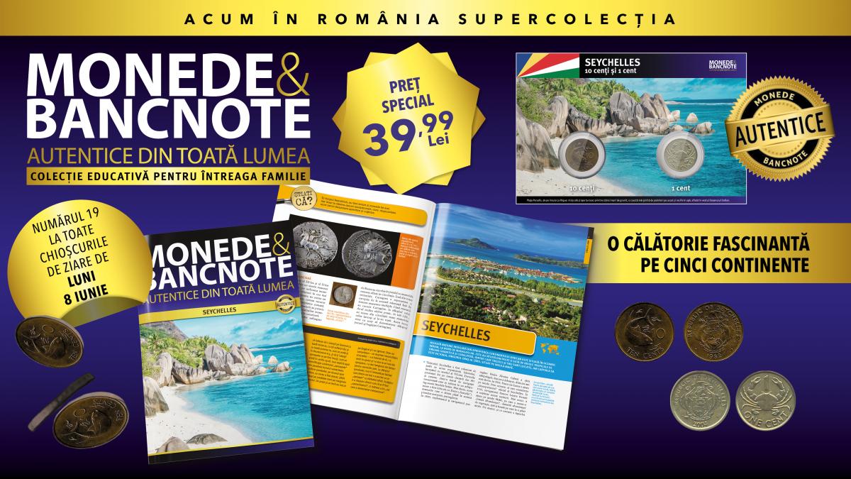 Colecția „Monede și Bancnote autentice din toată lumea” numărul 19 explorează Seychelles