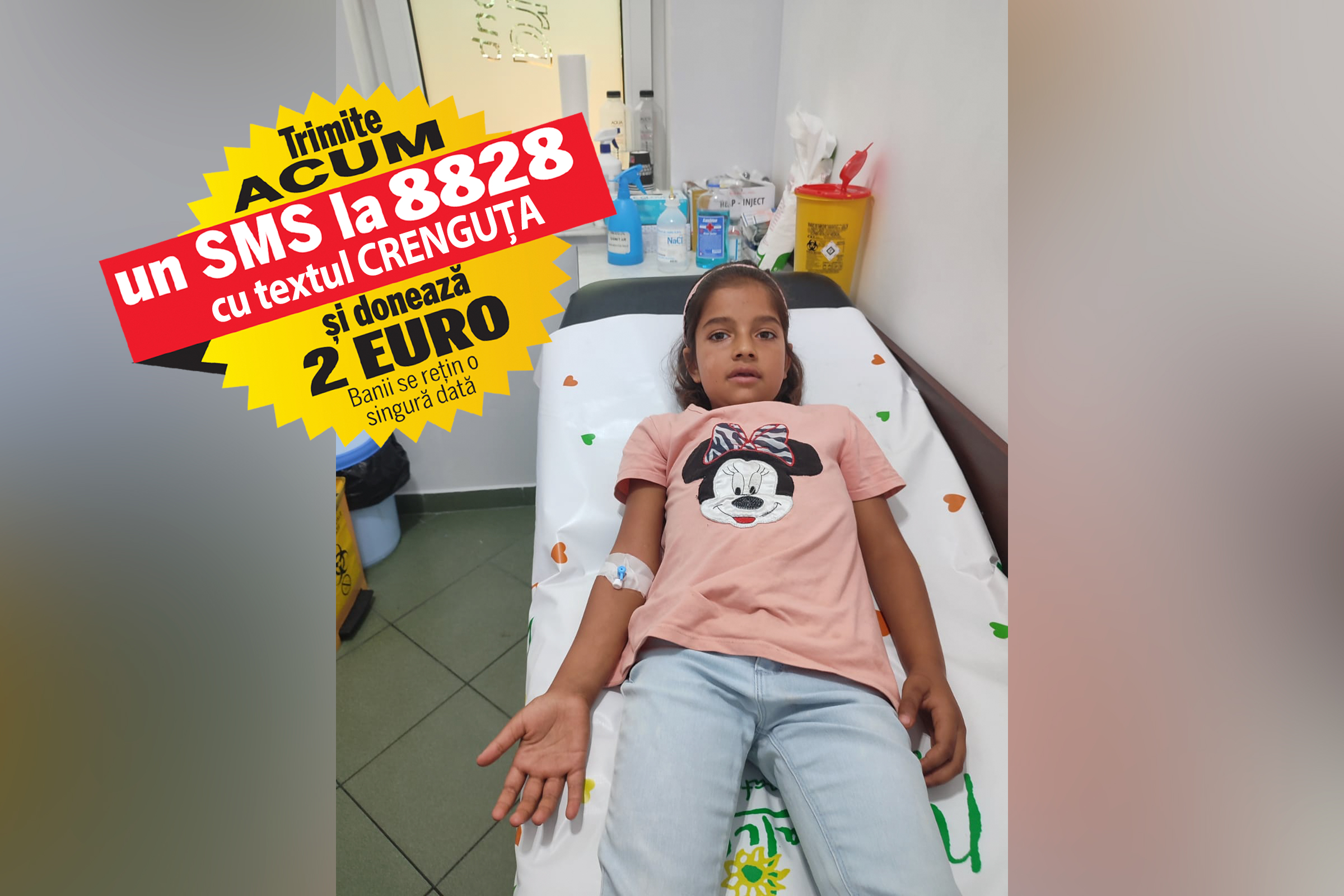 Crenguța, 11 ani, cu cancer și boală autoimună, are nevoie de 2.500 de euro pentru tratament în Italia
