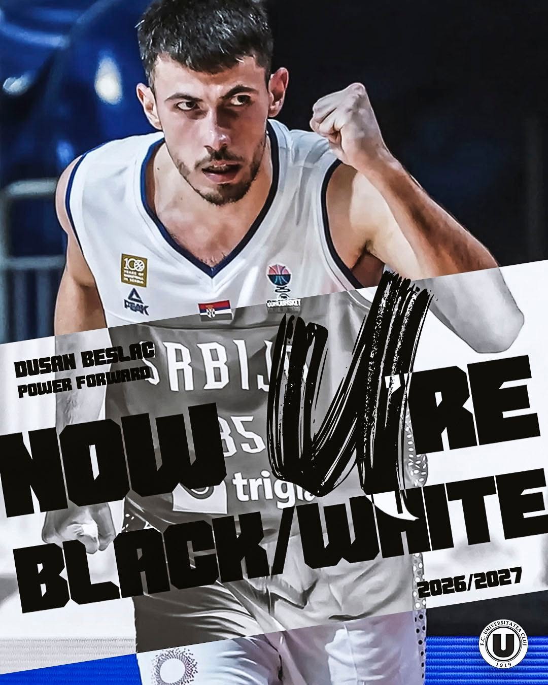 Dušan Beslać, MVP-ul Serbiei în 2023, semnează cu U-BT Cluj-Napoca pentru sezonul 2026-2027
