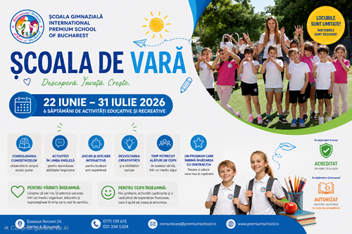 Înscrieri deschise la Premium Summer School 2026 pentru copii 6-12 ani