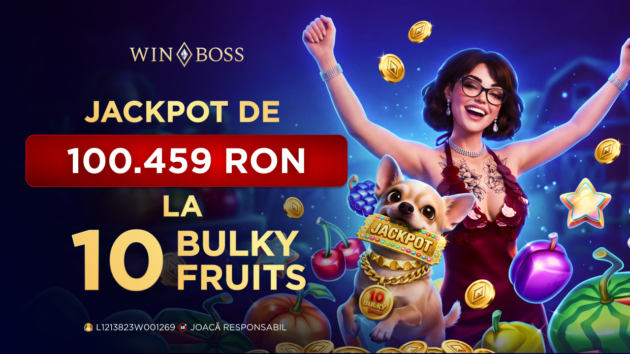 Jucător Winboss a câștigat un Jackpot de 100.459 RON cu o miză de 20 RON la 10 Bulky Fruits