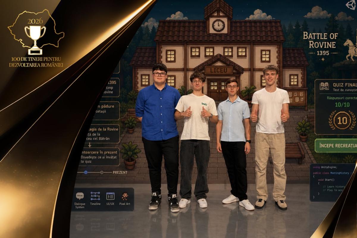 Patru liceeni din Baia Mare au creat un joc video despre Bătălia de la Rovine, câștigând premiul I la VIANU Game Jam 2026