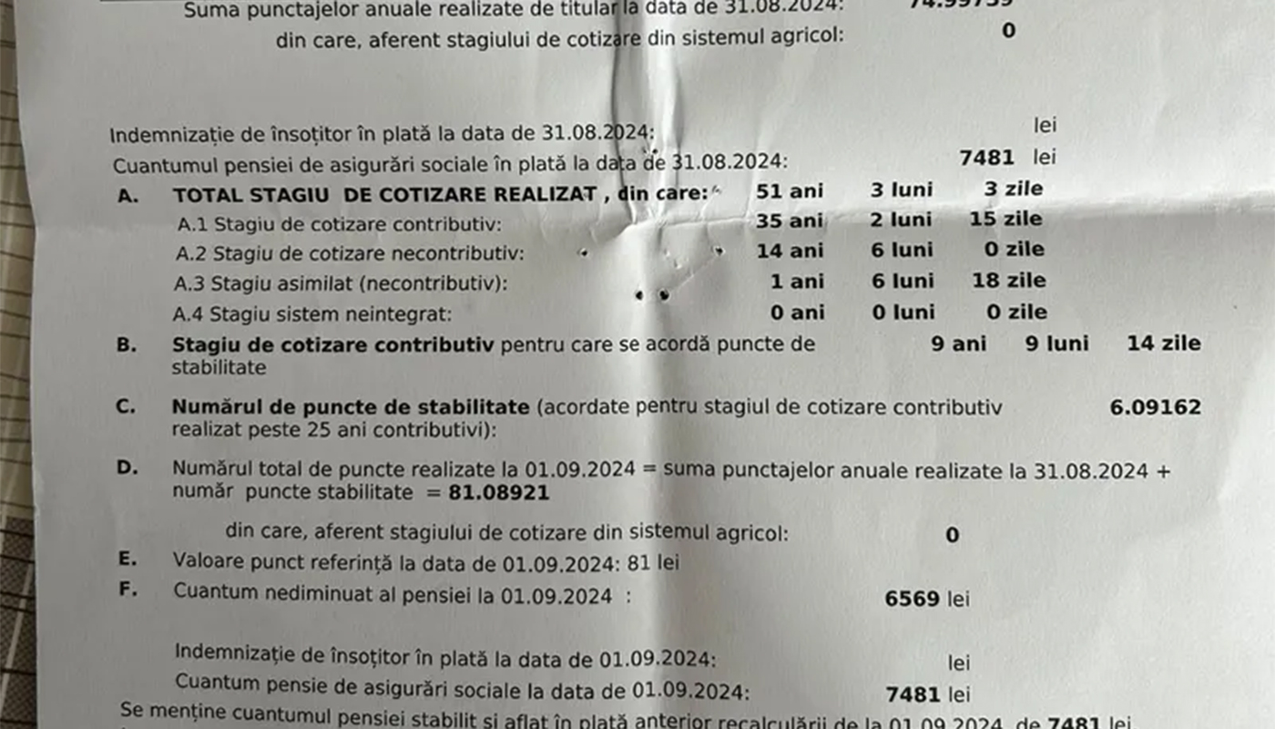 Pensionarii din România, în pierdere cu până la 912 lei din cauza unei greșeli la recalculare
