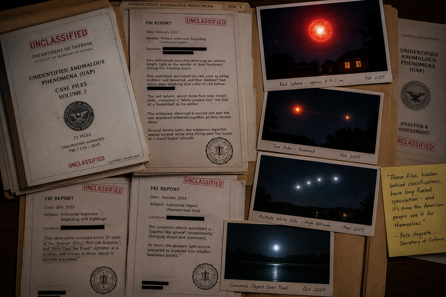 Pentagonul publică al treilea lot de documente despre OZN-uri: sfere luminoase în nord-estul SUA