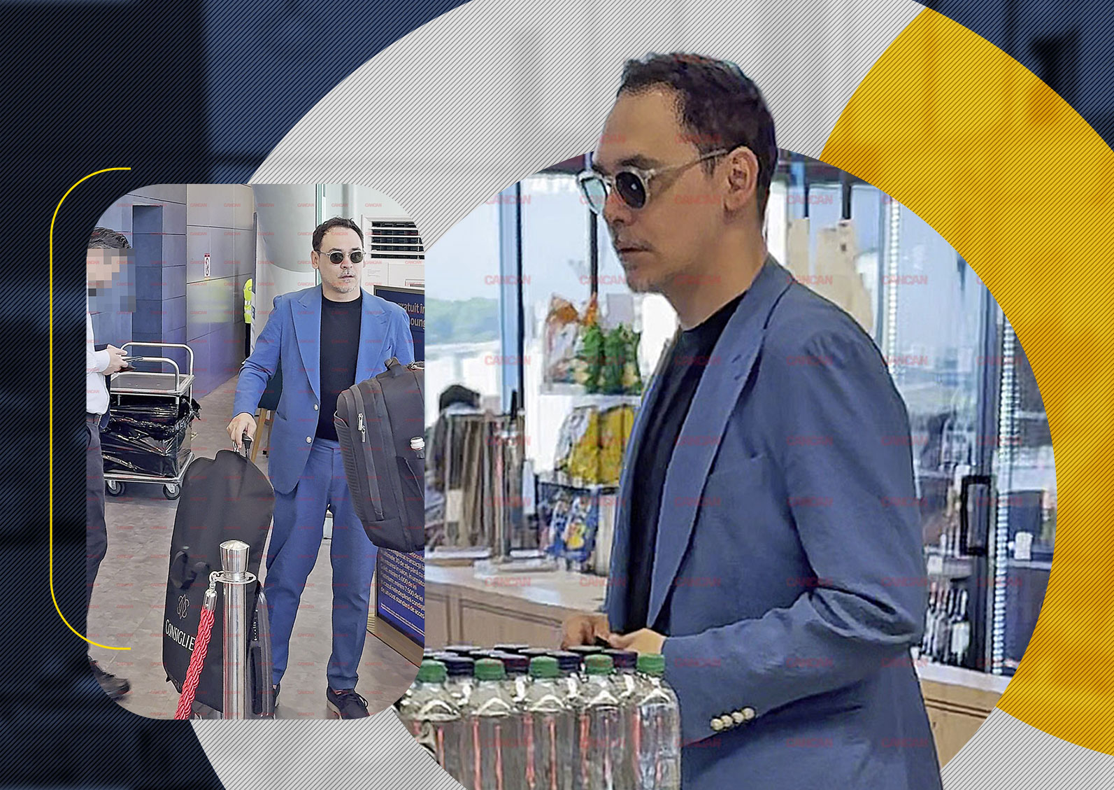 Răzvan Simion, surprins la aeroport cu un costum elegant, asemănarea cu Robert Downey Jr.