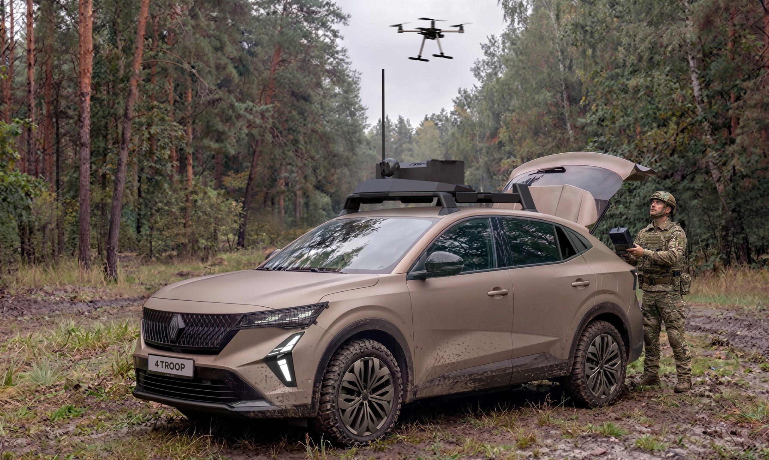 Renault și Thales prezintă 4 TROOP, un vehicul civil capabil să coordoneze drone cu AI