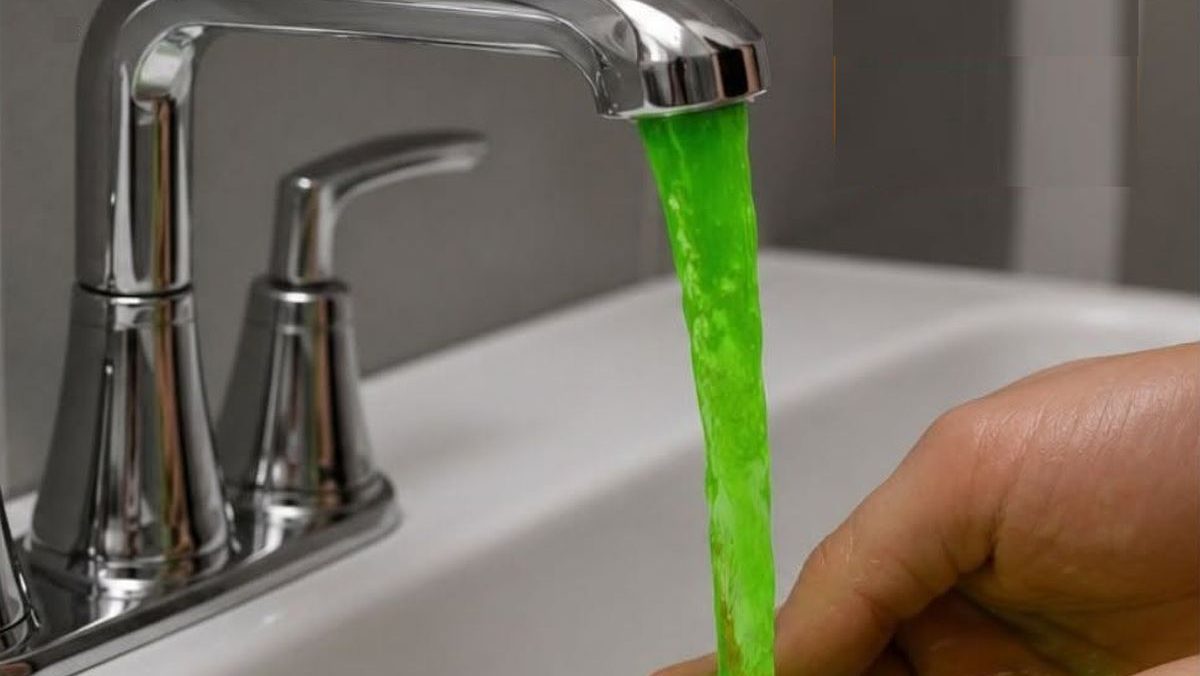 Apă verde la robinet în Lublin, Polonia. Autoritățile spun că nu e periculoasă, ci un test al rețelei