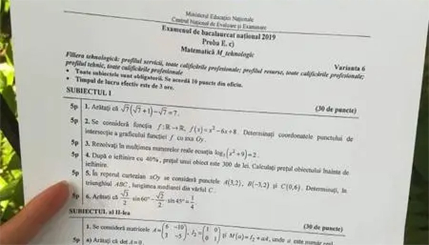 Bacalaureat 2026: Proba la matematică, amânată din cauza caniculei. 130.000 de candidați așteptați