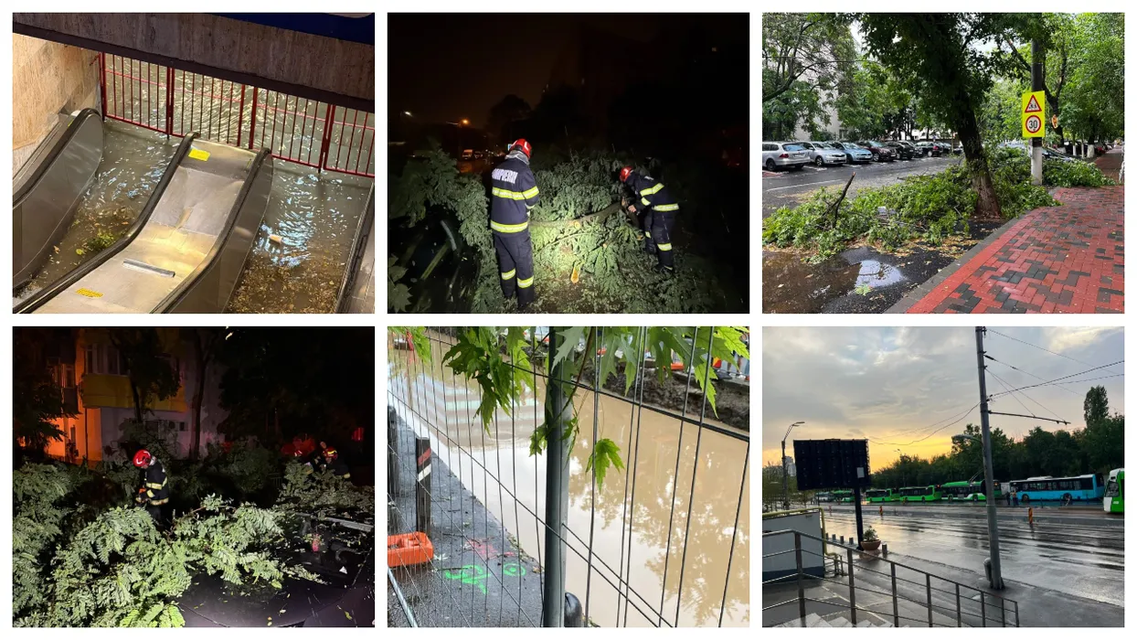 Furtuna din București și Ilfov: un mort, stația de metrou Piața Victoriei 2 închisă, linii STB afectate