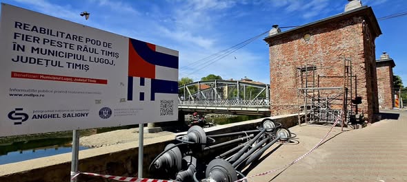 Lucrările la Podul de Fier din Reșița, suspendate temporar din cauza Bacalaureatului și a expertizei tehnice