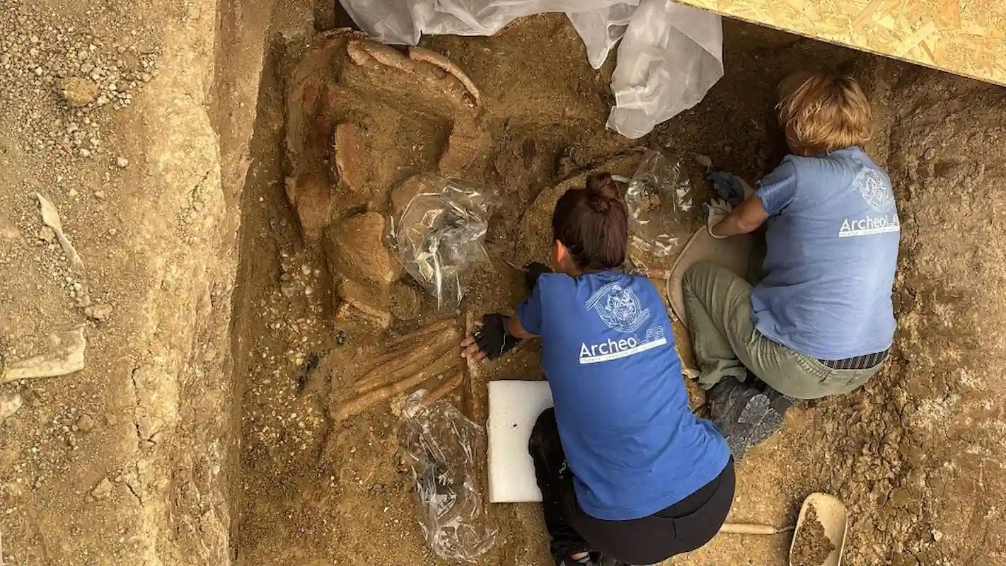 Mormântul unui prinț războinic Piceni, descoperit în Italia: car, coif și vase de bronz
